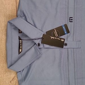 TRAVIS MATHEW‎ Scrambler Light Blue Riviera Striped Dell Golf XL Polo Shirt NEW